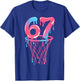 67 Basketball Drip Six Seven T-Shirt - T-Shirt | Royal