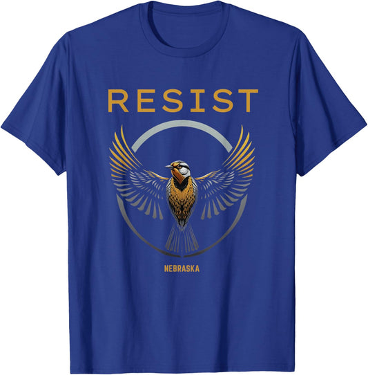 Nebraska Resist 2026 Symbol of Rebel Alliance Meadowlark T-Shirt - T-Shirt | Royal