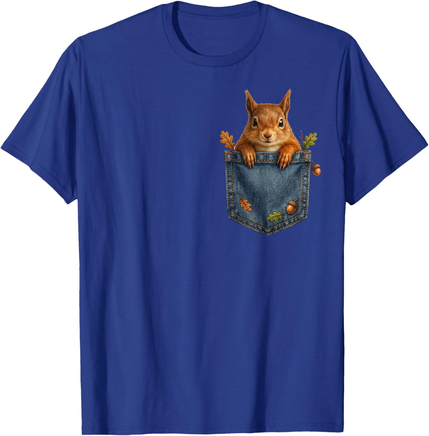 Funny Squirrel Lover Pjs Graphic Pocket Men Women Girl Boys T-Shirt - T-Shirt | Royal