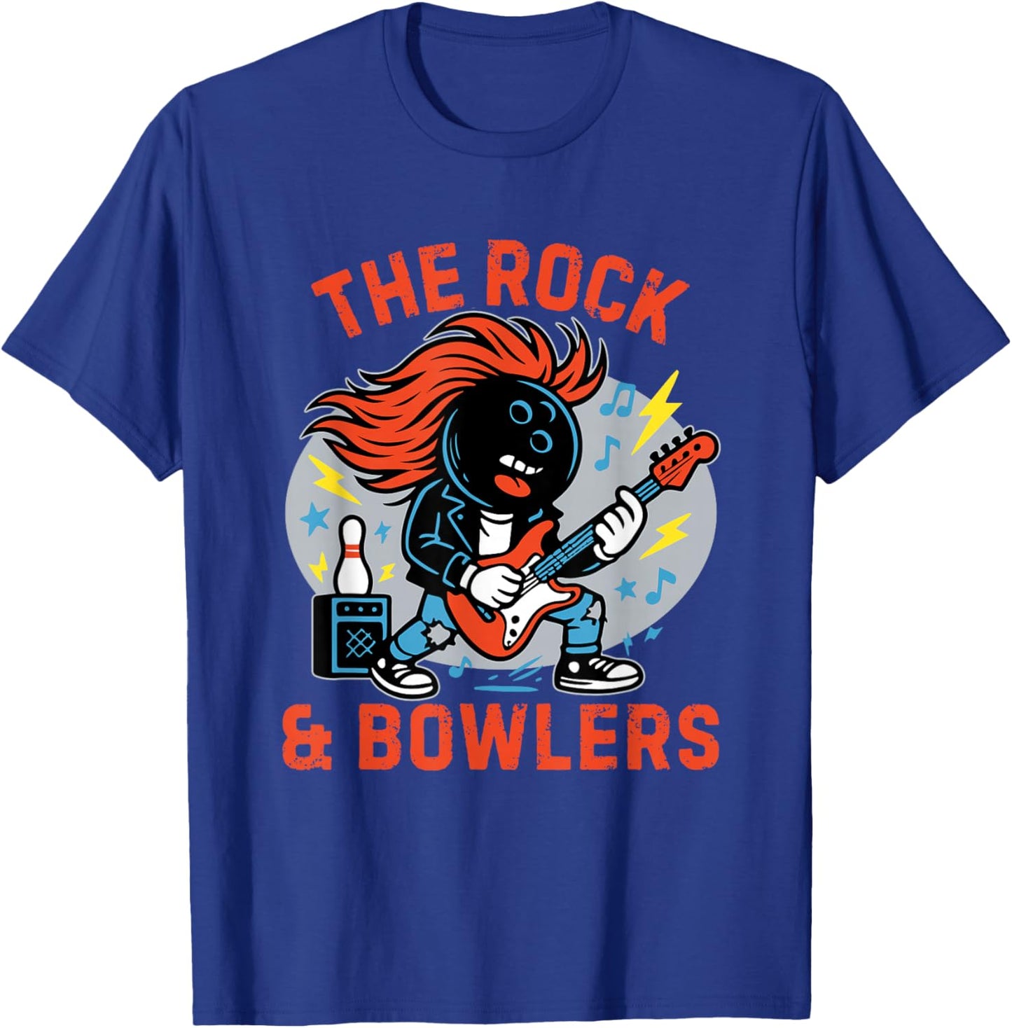Rock & Bowlers Funny Bowling Team T-Shirt - T-Shirt | Royal