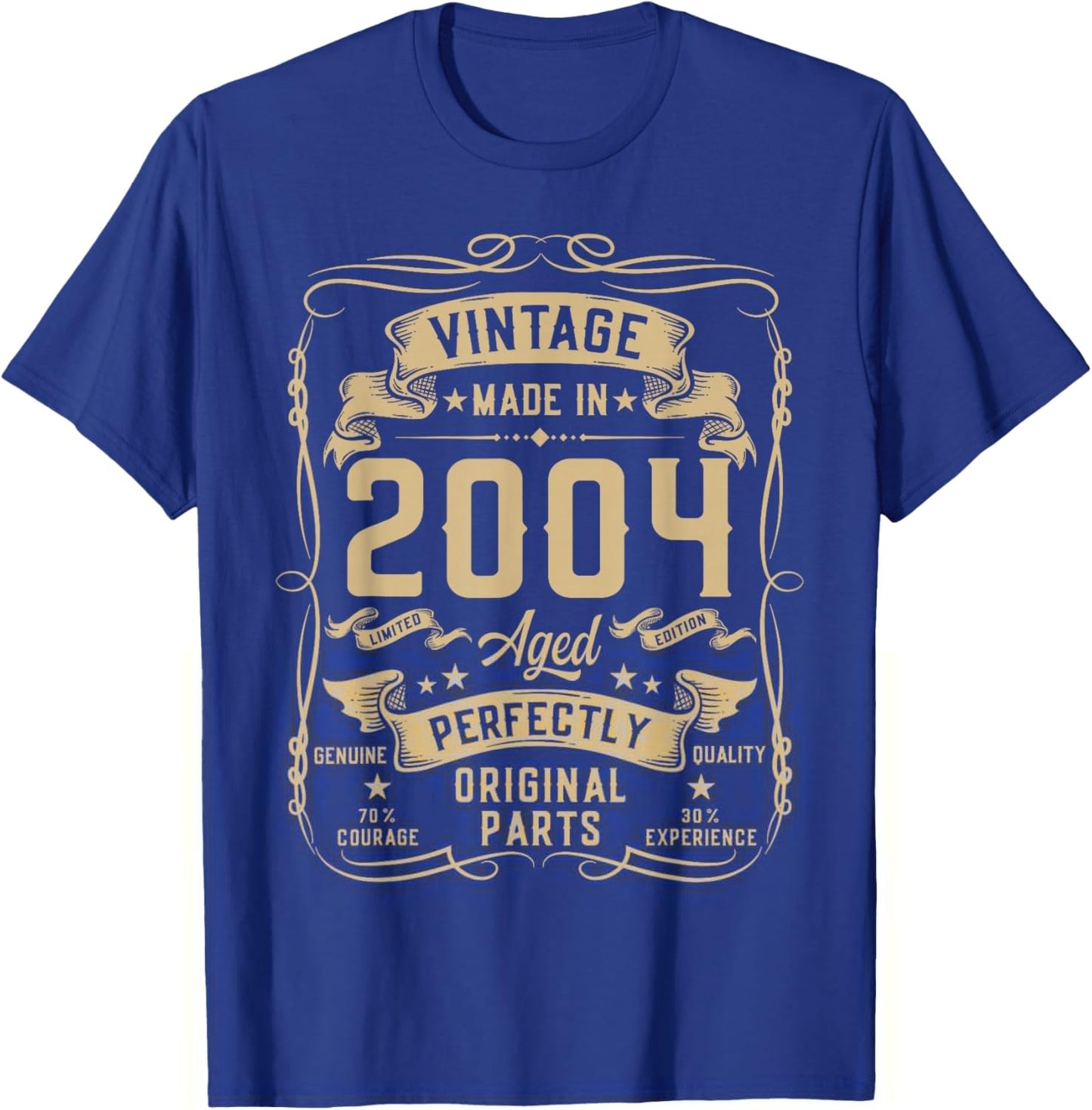 Vintage 2004 22yr 22nd Birthday Gifts 22 Years Old T-Shirt - T-Shirt | Royal