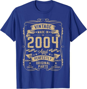 Vintage 2004 22yr 22nd Birthday Gifts 22 Years Old T-Shirt - T-Shirt | Royal