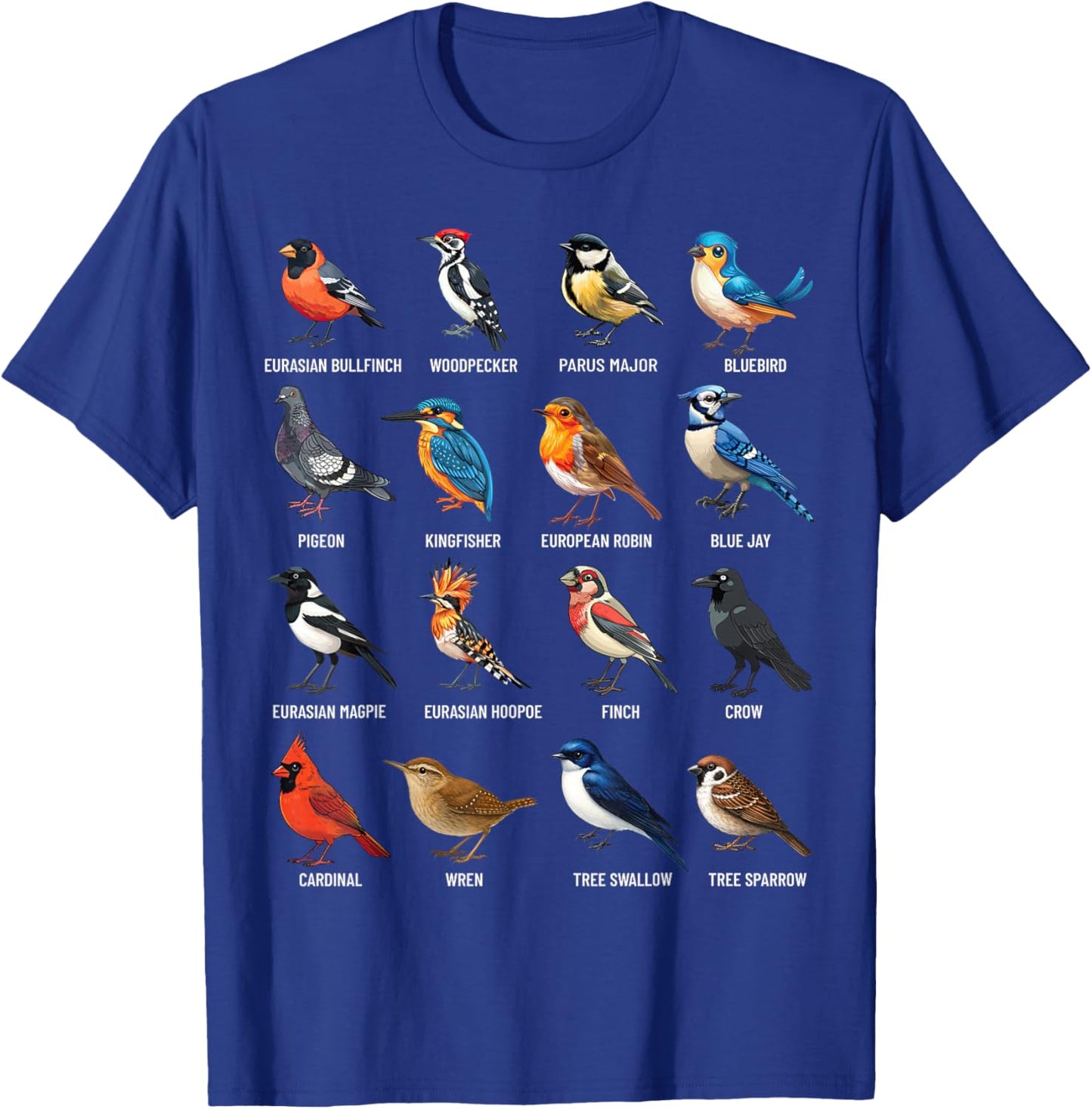 Garden Birds Ornithology Nature Educational Boys Girls Kids T-Shirt - T-Shirt | Royal