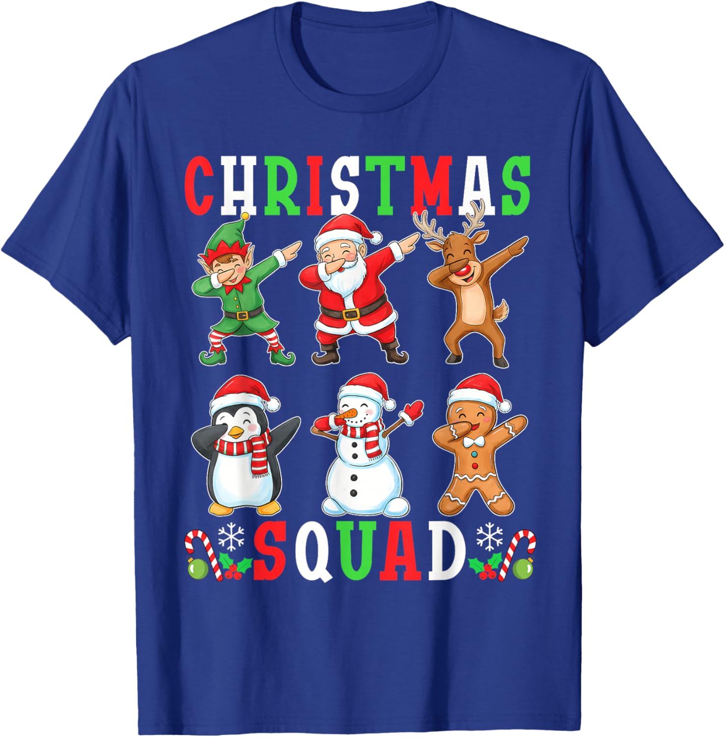 Christmas Squad Funny Matching Santa Reindeer Snowman Dab T-Shirt - T-Shirt | Royal
