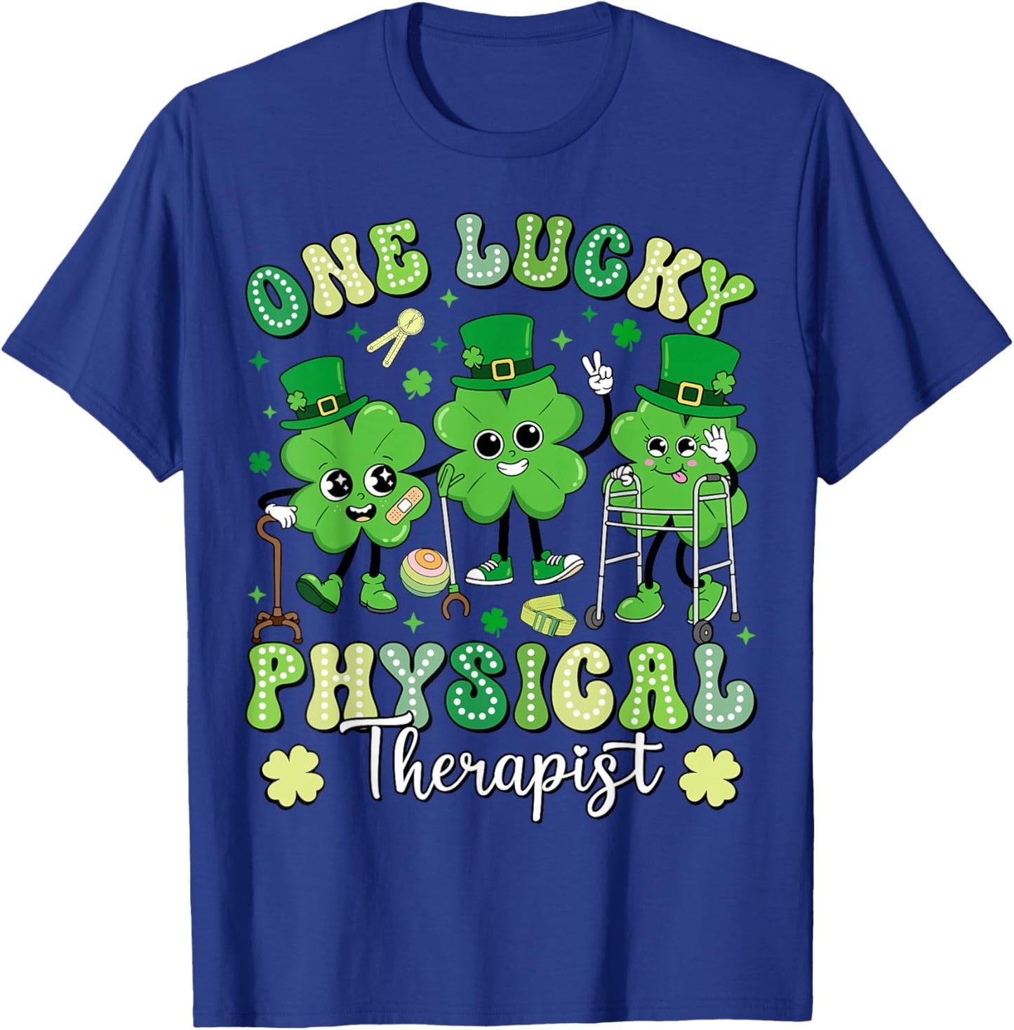 Groovy One Lucky Physical Therapist St Patrick's Day Therapy T-Shirt - T-Shirt | Royal