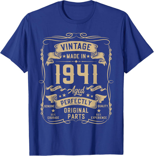 Vintage 1941 85yr 85th Birthday Gifts 85 Years Old T-Shirt - T-Shirt | Royal