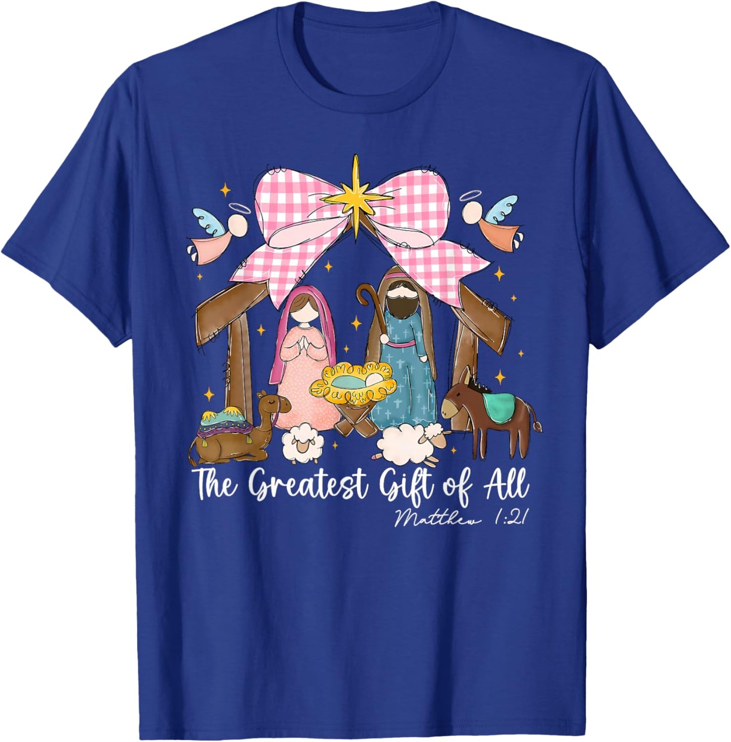 The Greatest Gift of All Jesus Christian Holiday Christmas T-Shirt - T-Shirt | Royal