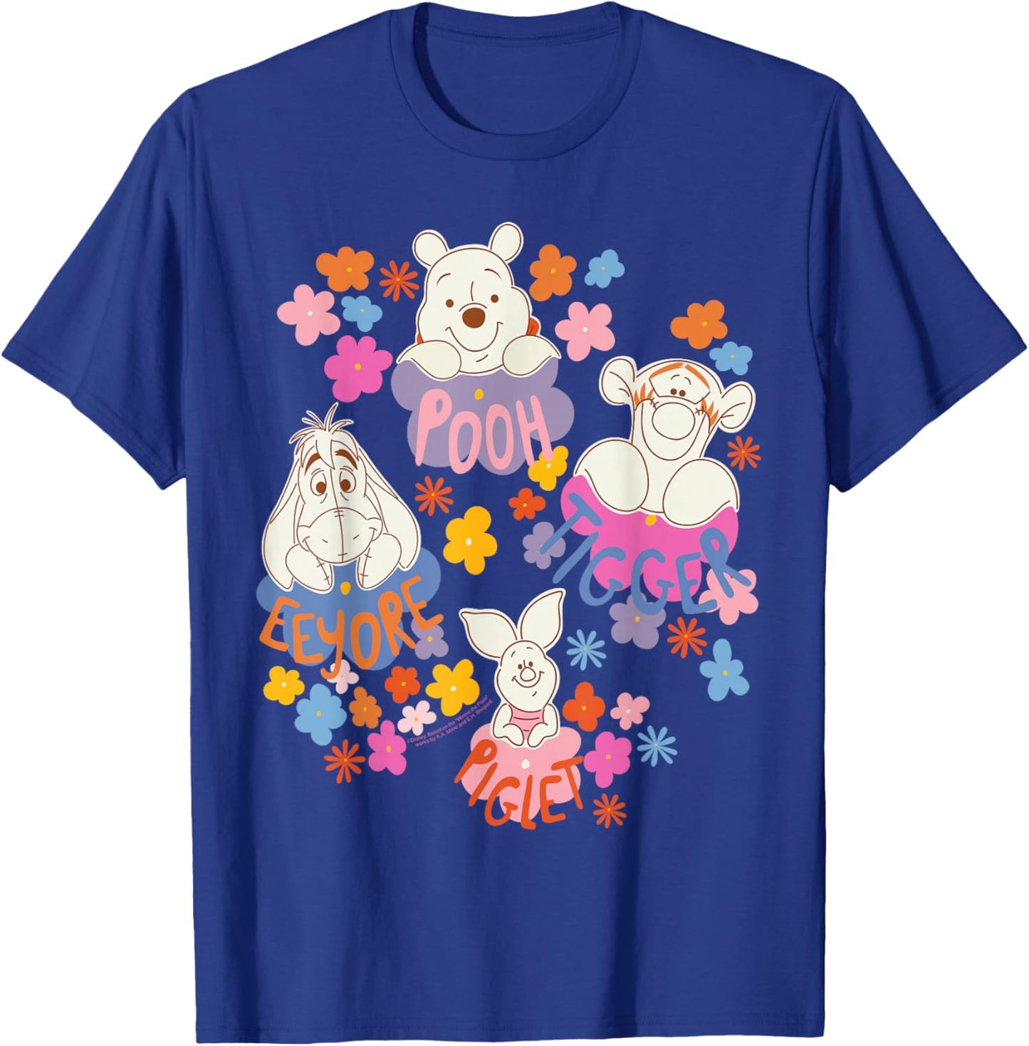 Disney Winnie The Pooh Spring Easter Friendly Flower Faces T-Shirt - T-Shirt | Royal