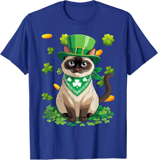 Siamese Cat St Patrick's Day Saint Paddy's Owner Lover Cute T-Shirt - T-Shirt | Royal