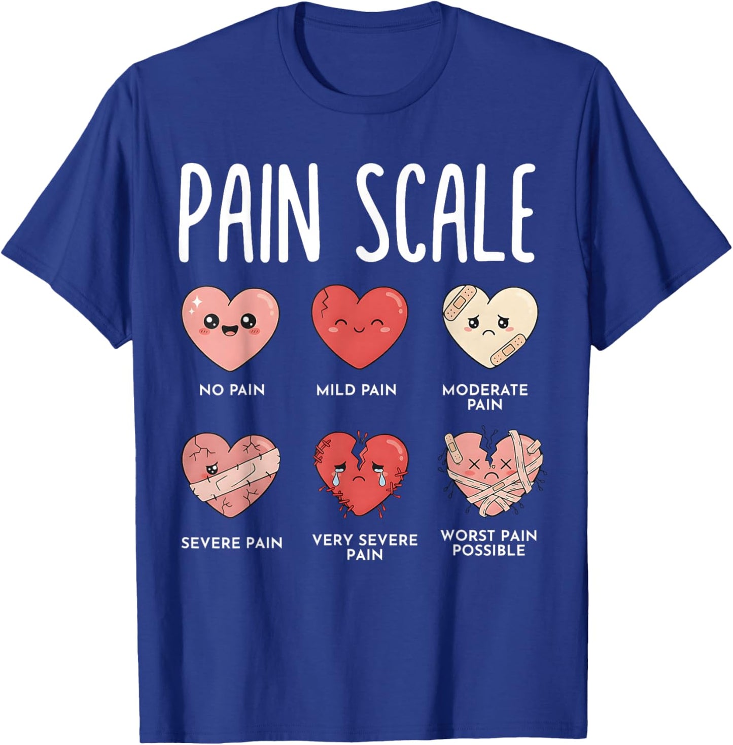 Valentines Day Nurse RN Valentine Nurse Pain Scale RN Nurse T-Shirt - T-Shirt | Royal