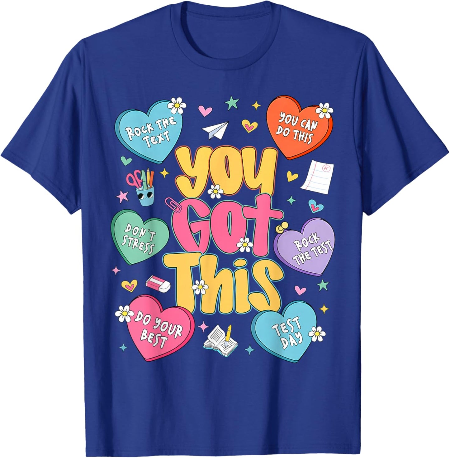 Testing Day You Got This Dont Stress Rock The Test Kids T-Shirt - T-Shirt | Royal