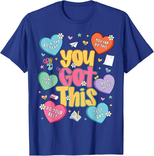 Testing Day You Got This Dont Stress Rock The Test Kids T-Shirt - T-Shirt | Royal
