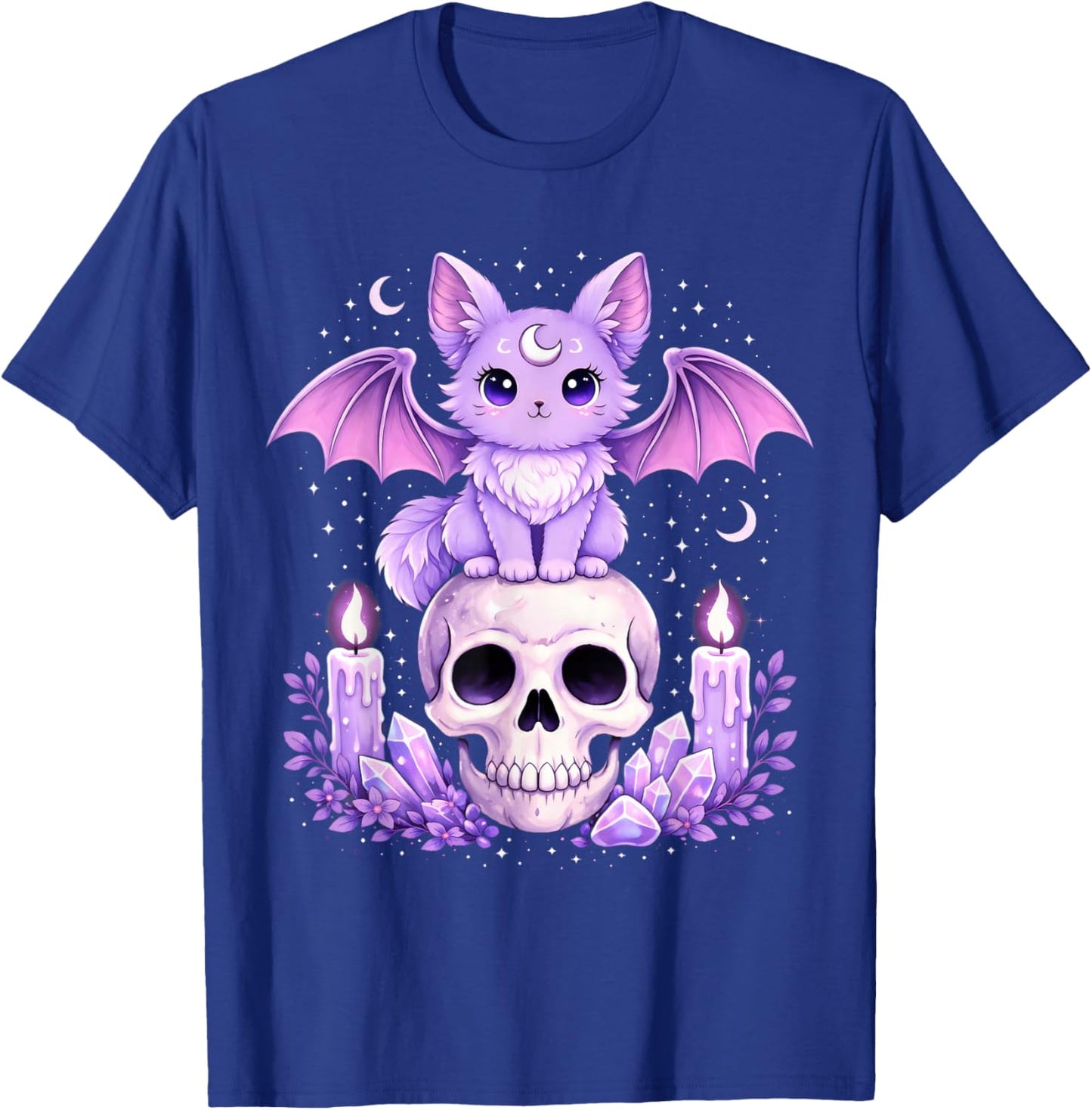 Cute Goth Cat Bat Kawaii Pastel Goth Aesthetic, Girls Kids T-Shirt - T-Shirt | Royal