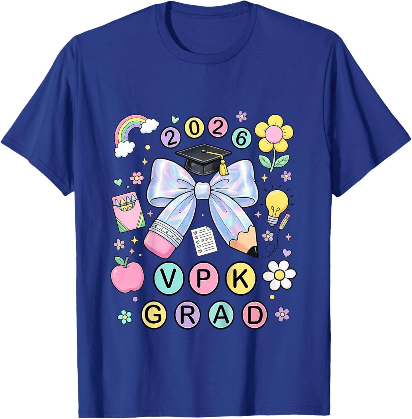 VPK Graduation 2026 Pencil Bow VPK Grad T-Shirt - T-Shirt | Royal
