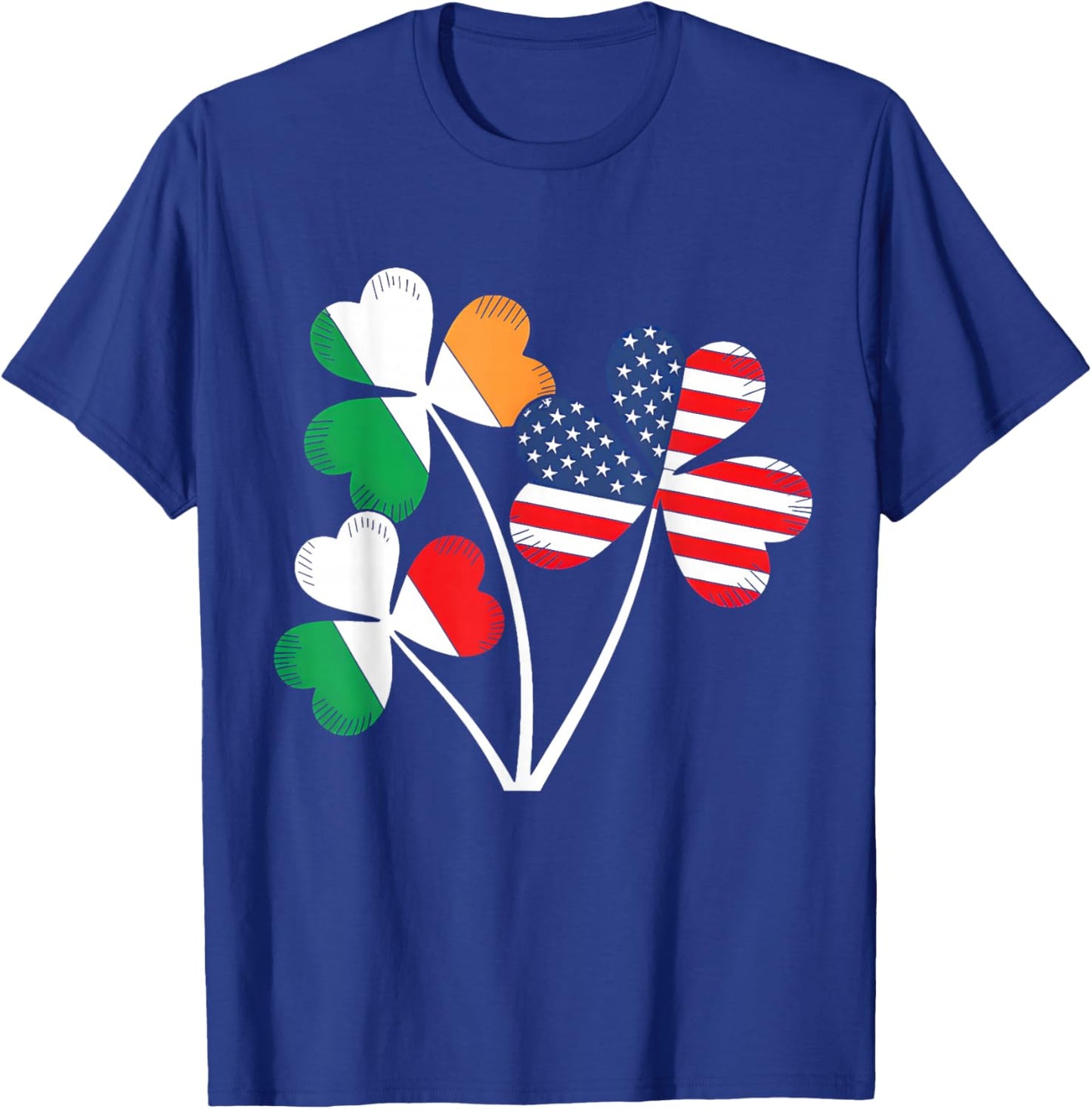 Irish Italian American Flag Ireland Italy St Patrick's Day T-Shirt - T-Shirt | Royal