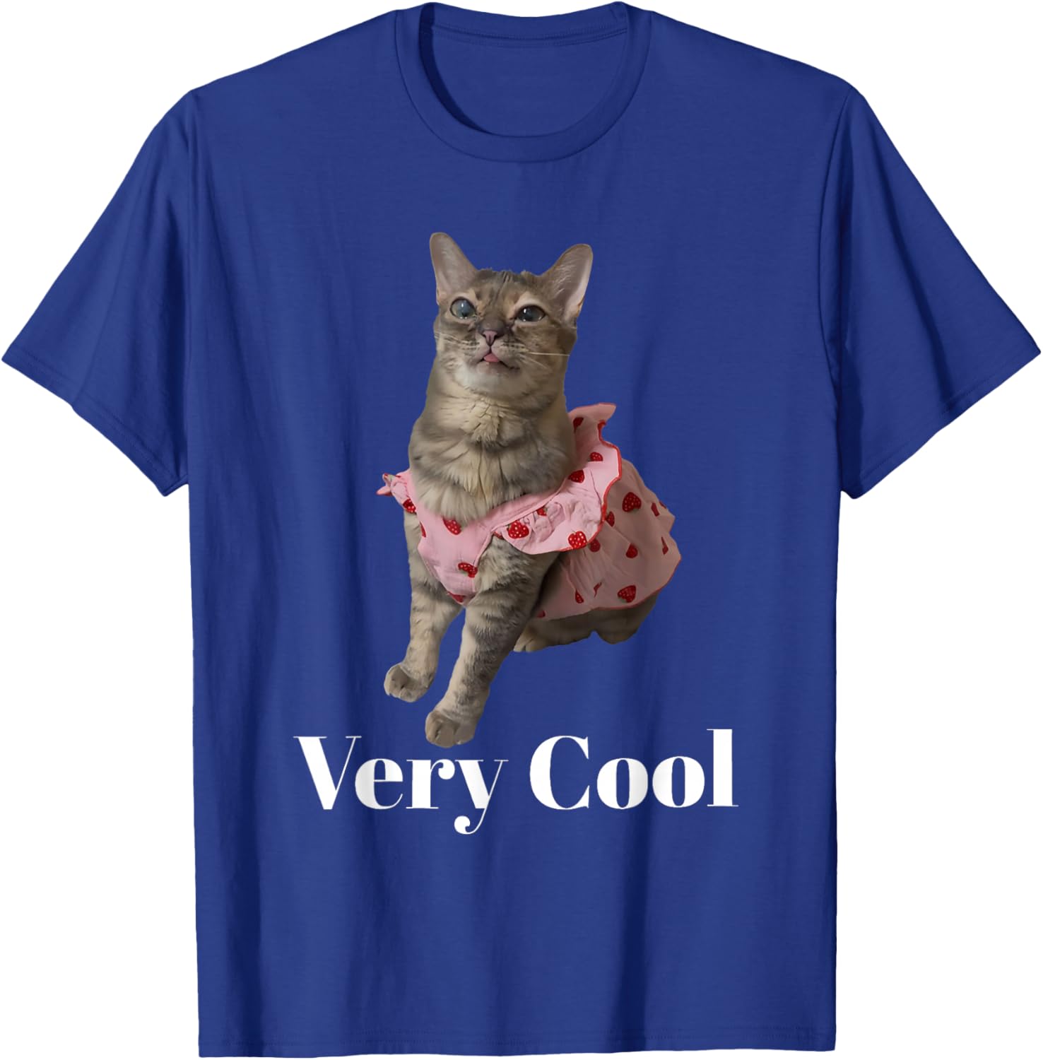 Gumbus Very Cool Strawberry Funny Brainrot Cat Dank Meme T-Shirt - T-Shirt | Royal