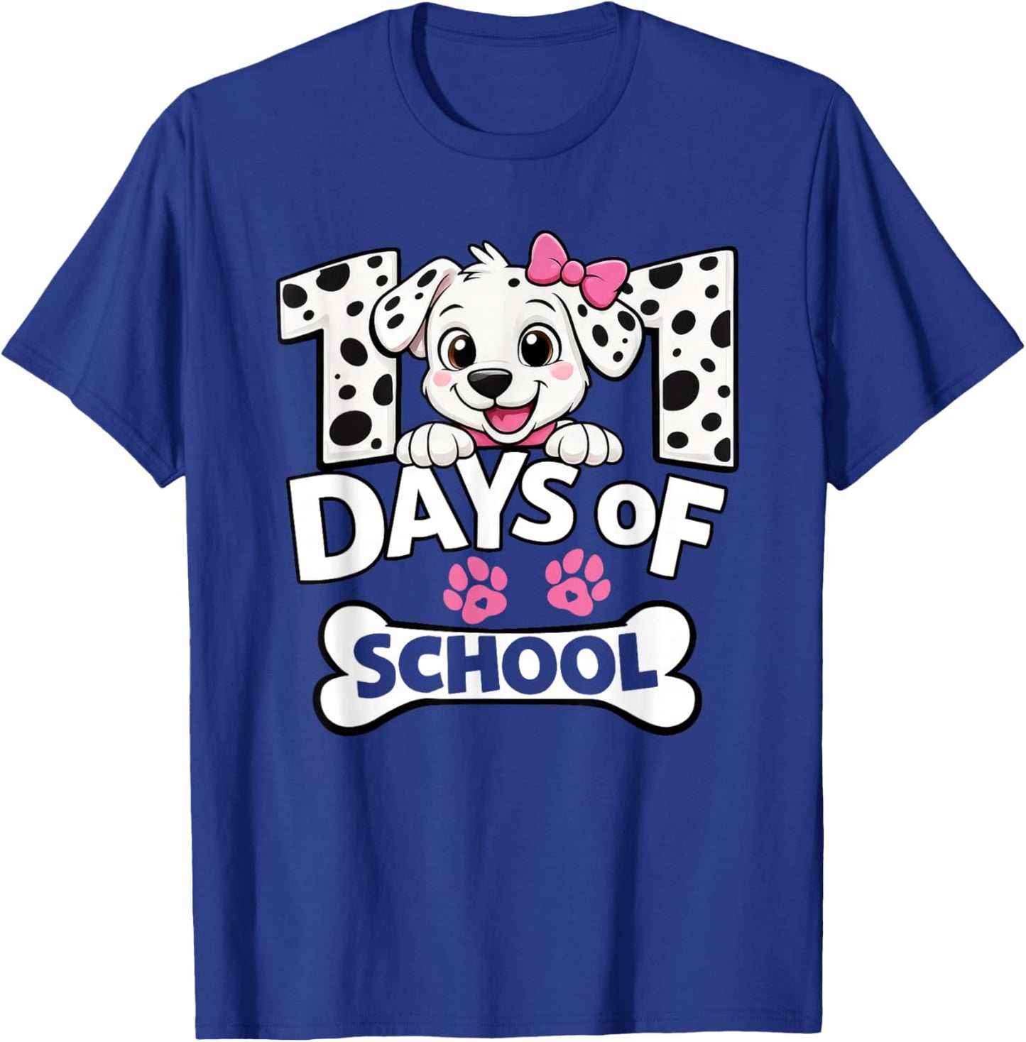 Funny 101 Days of School Dog for Girls Kids 100 Day Smarter T-Shirt - T-Shirt | Royal