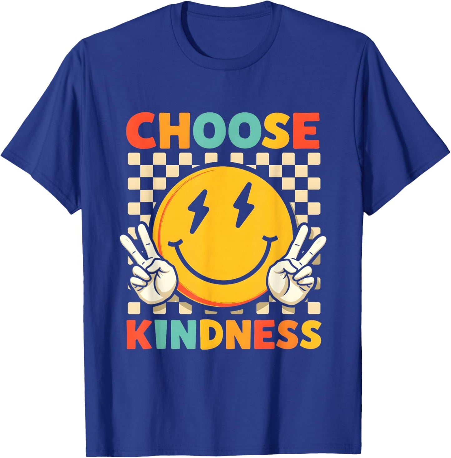 Cute 70s 80s Choose Kindness Classic Vibe Throwback T-Shirt - T-Shirt | Royal