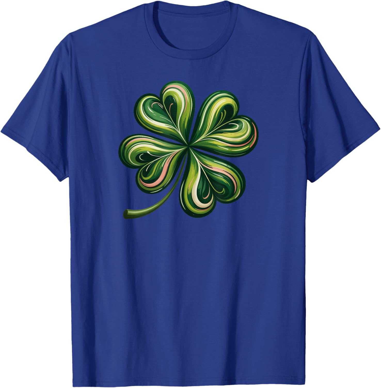 Lucky Shamrock Four Leaf Clover St. Patricks Day T-Shirt - T-Shirt | Royal