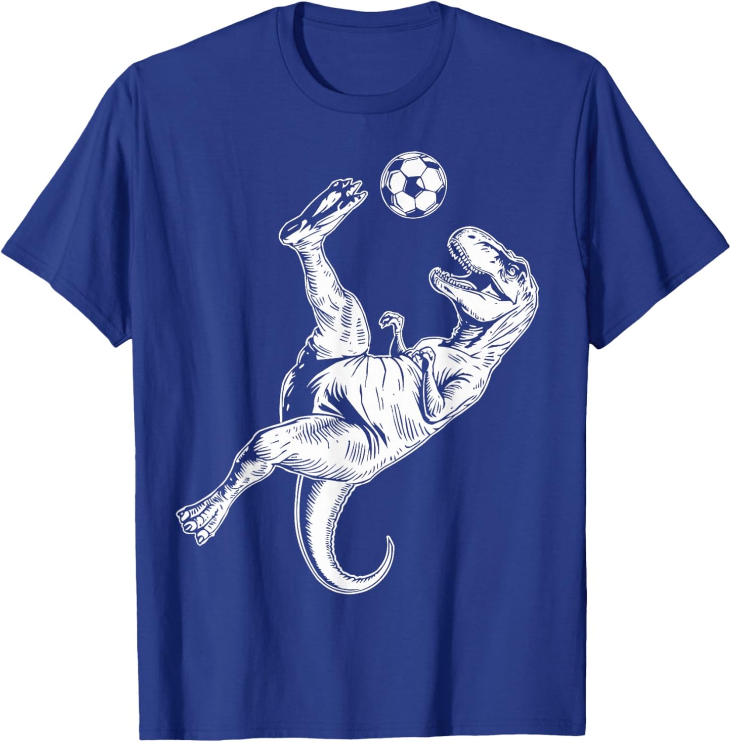 Soccer Dinosaur Kids Boys Men Soccer T-Shirt - T-Shirt | Royal