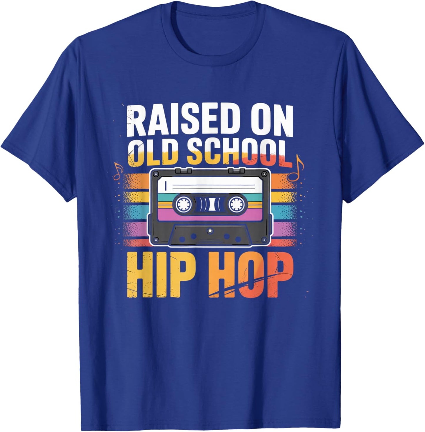 Raised ON Old School Hip HOP Cassette Graffiti Rap T-Shirt - T-Shirt | Royal