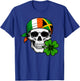 St Patrick's Day Irish Jamaican Skull Shamrock and Bandana T-Shirt - T-Shirt | Royal