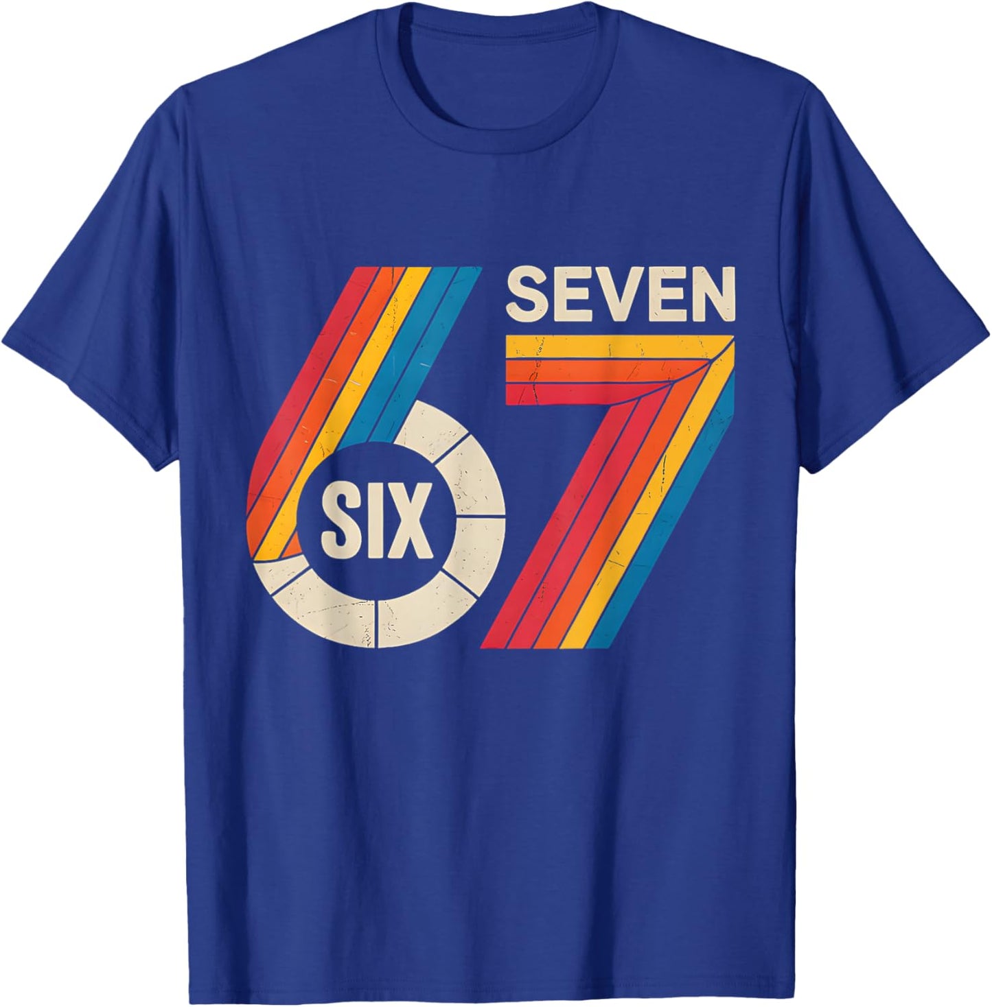 67 Six Seven Meme Vintage 6 7 Meme Costume Teen Boys Girls T-Shirt - T-Shirt | Royal