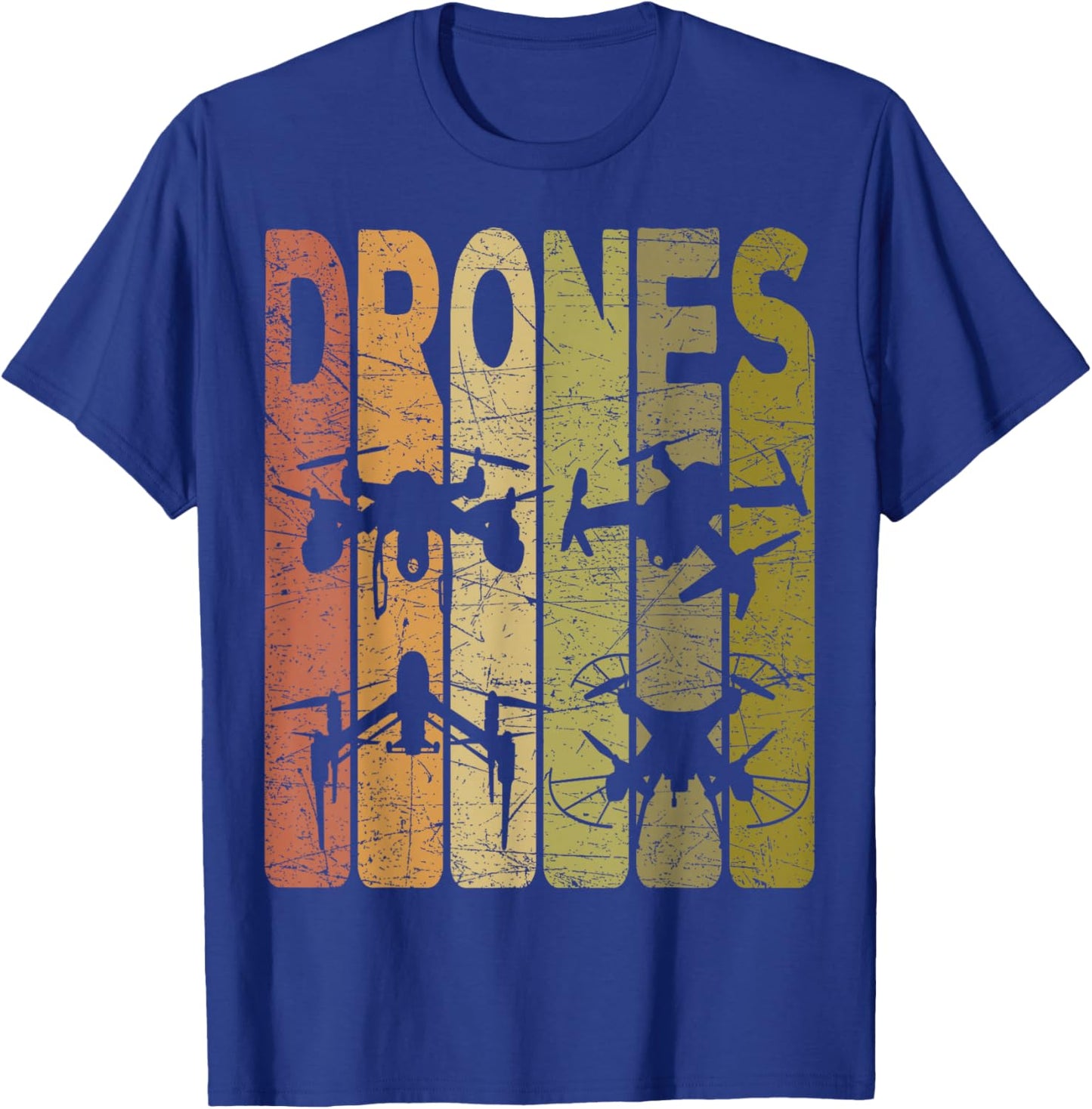 Drone Vintage RC Drone Pilot Retro Quadcopter T-Shirt - T-Shirt | Royal