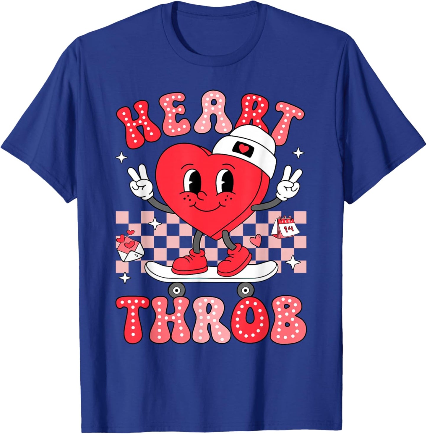 Heart Throb Groovy Valentine Toddler Men Boys Cute Heart T-Shirt - T-Shirt | Royal