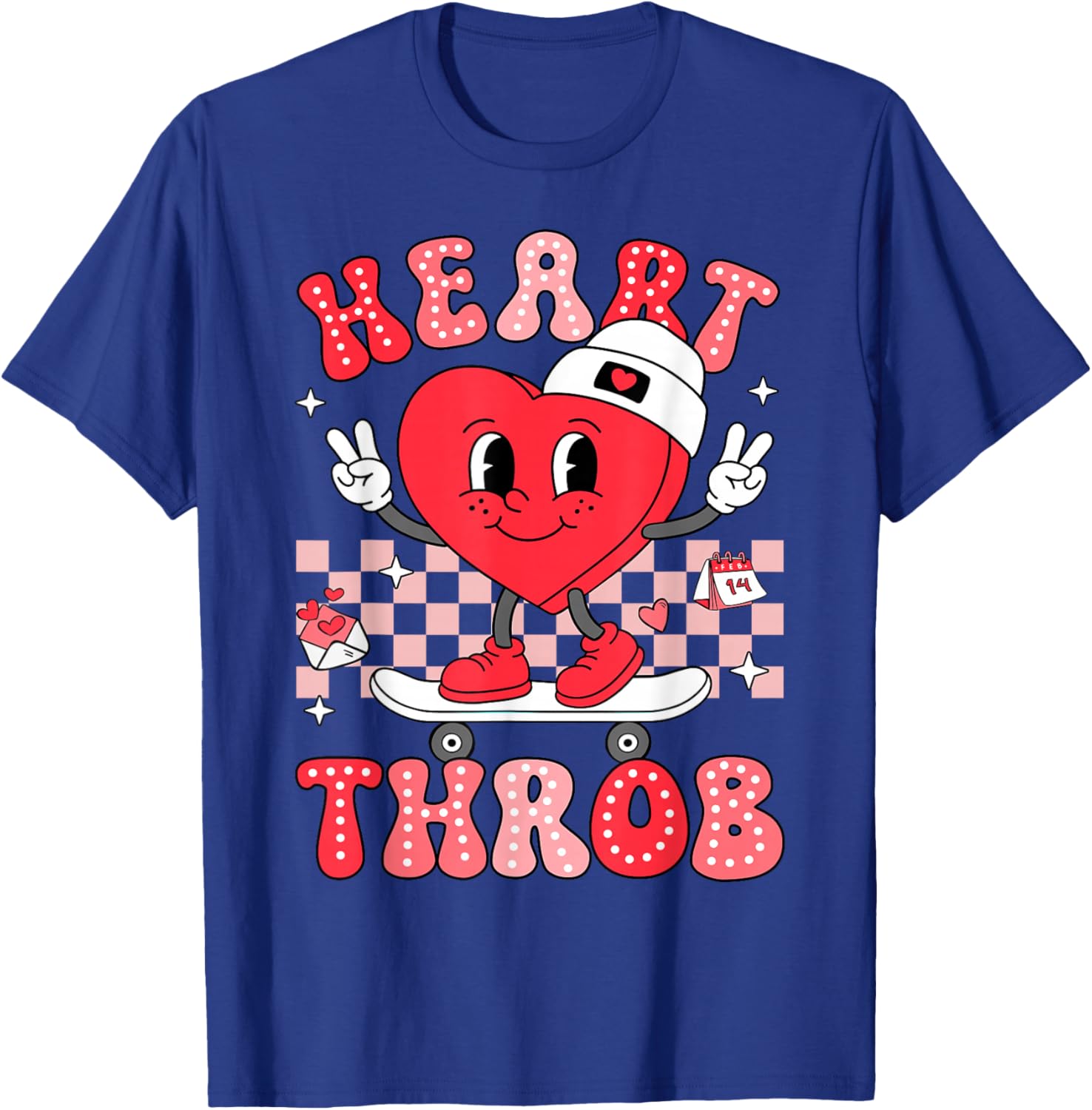 Heart Throb Groovy Valentine Toddler Men Boys Cute Heart T-Shirt - T-Shirt | Royal