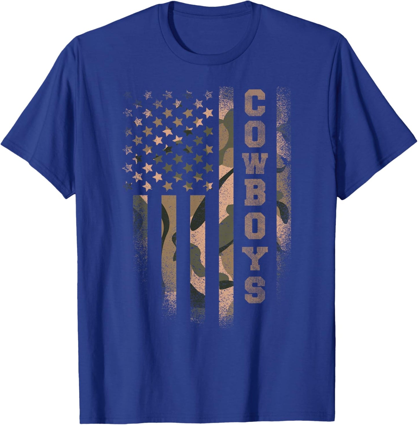 Cowboys Camo USA Flag Patriotic Design Women $ Kids T-Shirt - T-Shirt | Royal