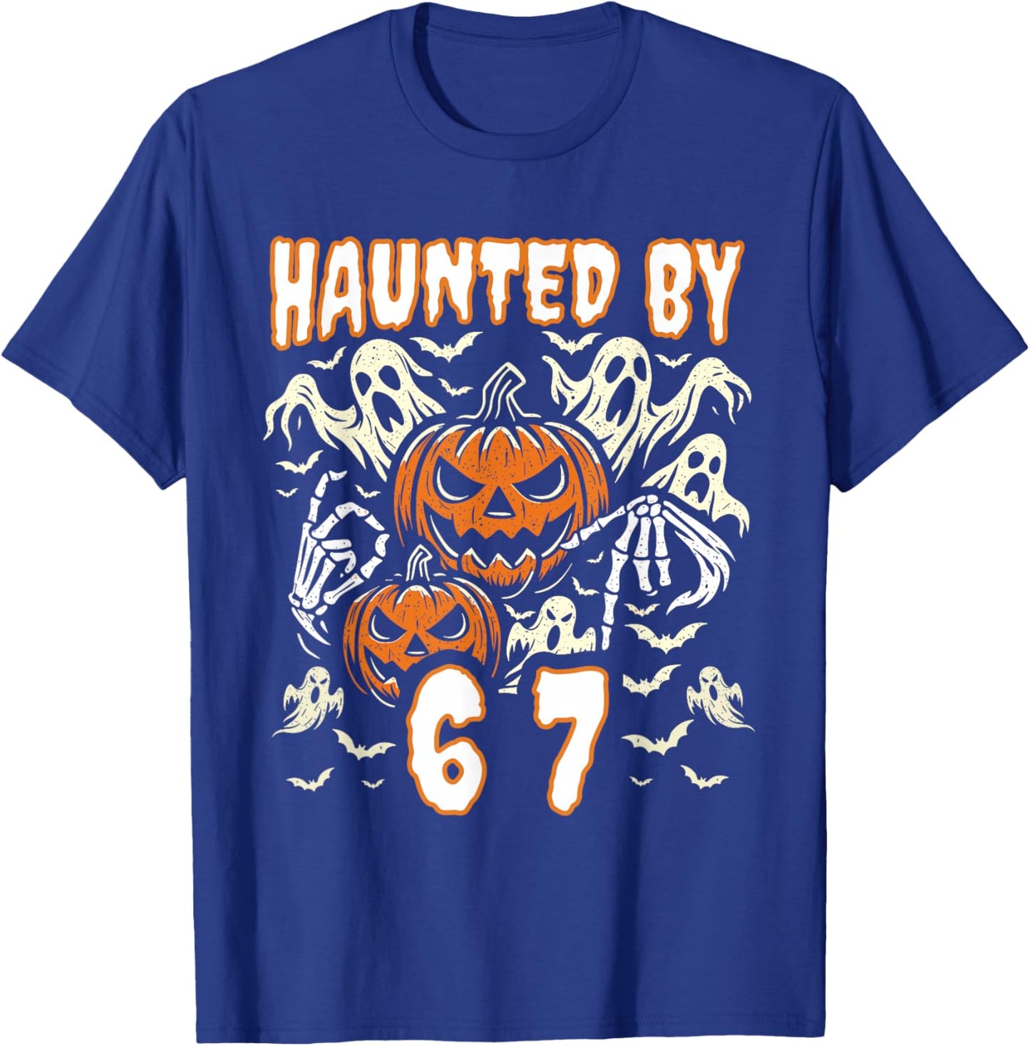 Funny Six Seven Meme Gen Alpha Haunted by 67 Halloween T-Shirt - T-Shirt | Royal