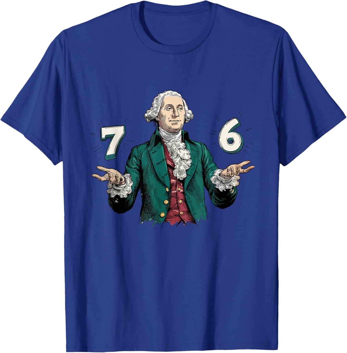 Six Seven George Washington 6-7 7 6 Humor 7endy Meme T-Shirt - T-Shirt | Royal