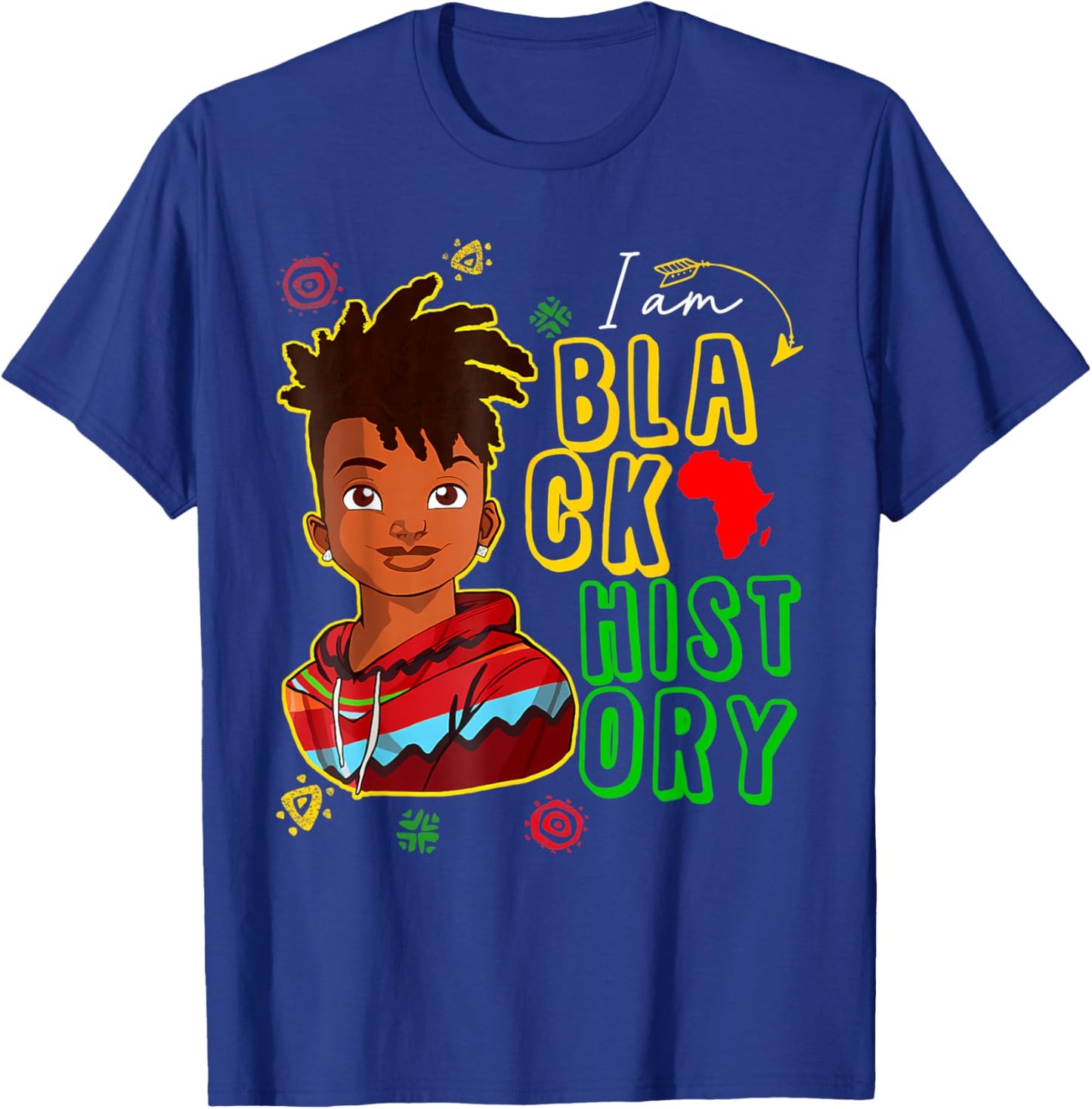 I Am The Strong African Boy Black History Month Boys Kids T-Shirt - T-Shirt | Royal