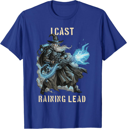 I Cast Raining Lead Funny Magic Wizard Fantasy Gaming Meme T-Shirt - T-Shirt | Royal