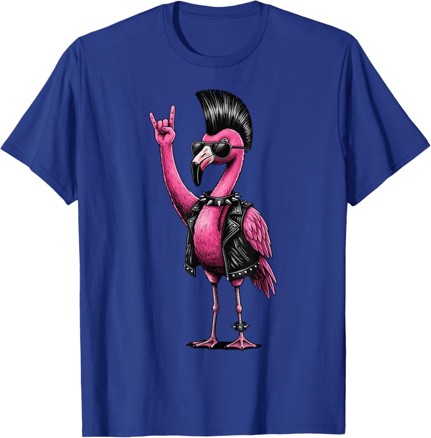 Flamingo Punk Rock Heavy Metal T-Shirt - T-Shirt | Royal