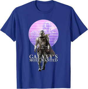 Star Wars The Mandalorian and Grogu Galaxy's Most Wanted Duo T-Shirt - T-Shirt | Royal