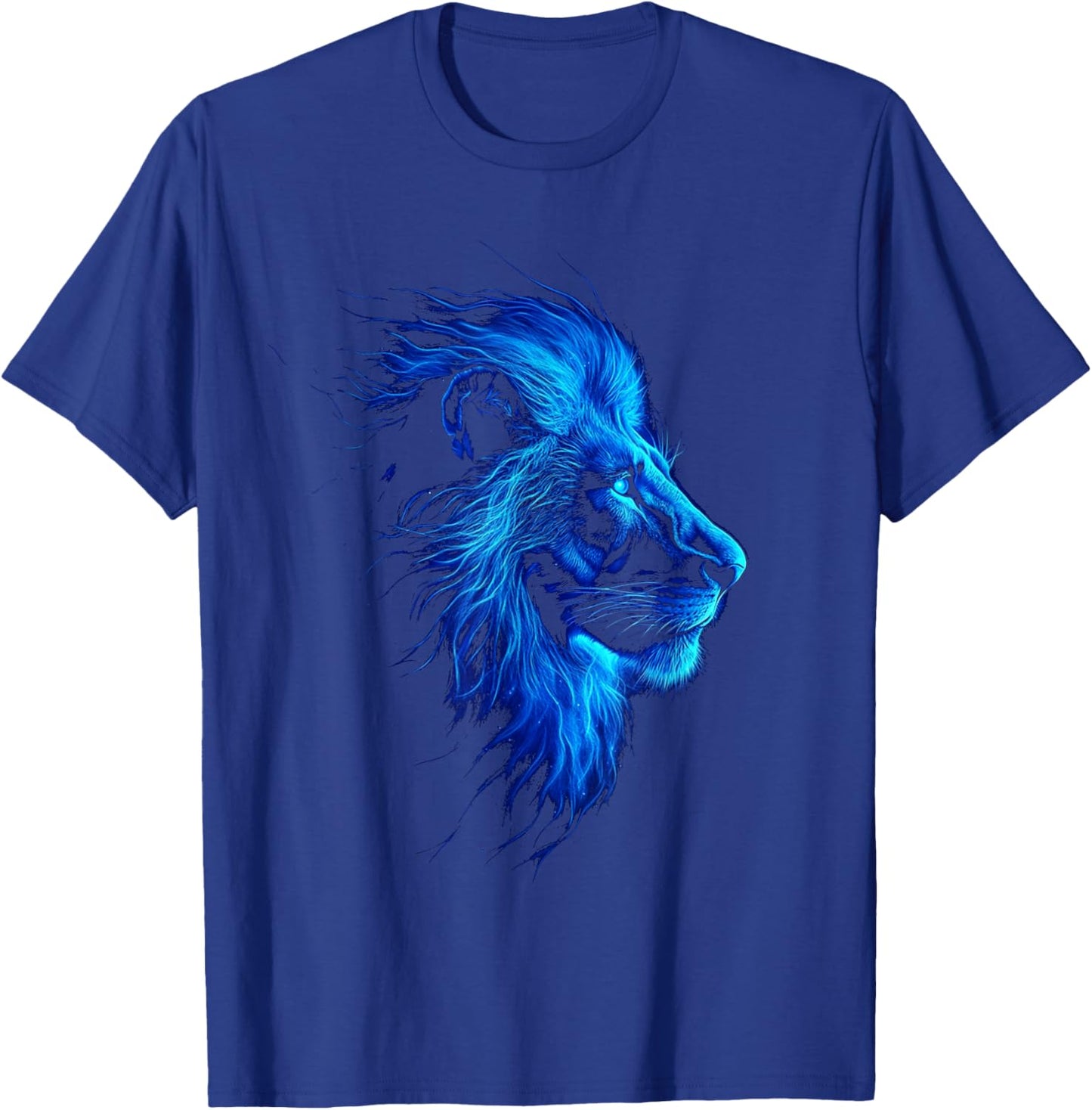 Animal Graphic Majestic Blue Artistic Lion Lover T-Shirt - T-Shirt | Royal