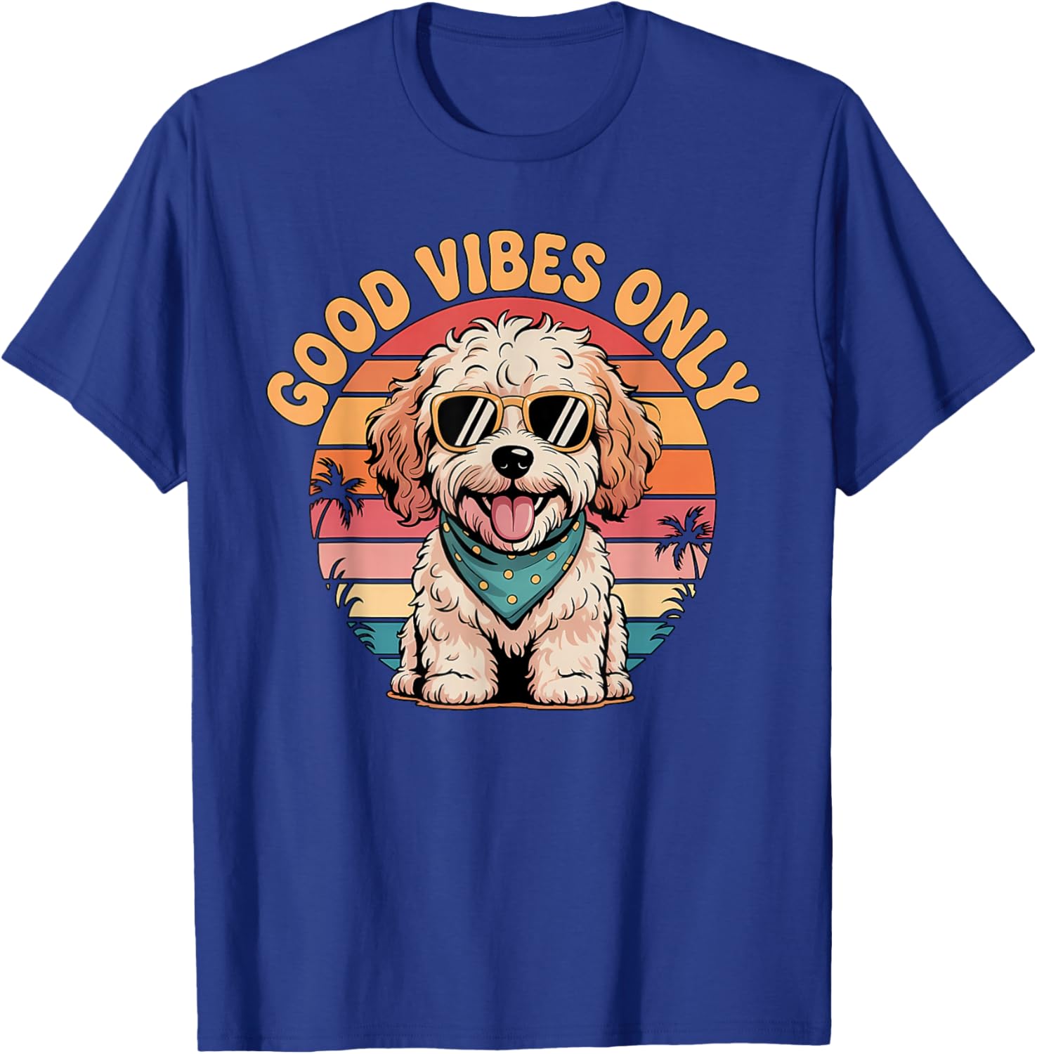 Cockapoo Puppy Retro Sunset Vibes Dog Lover T-Shirt - T-Shirt | Royal