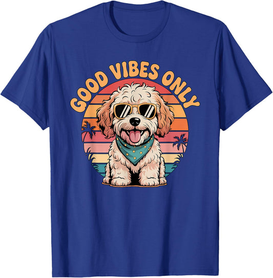 Cockapoo Puppy Retro Sunset Vibes Dog Lover T-Shirt - T-Shirt | Royal