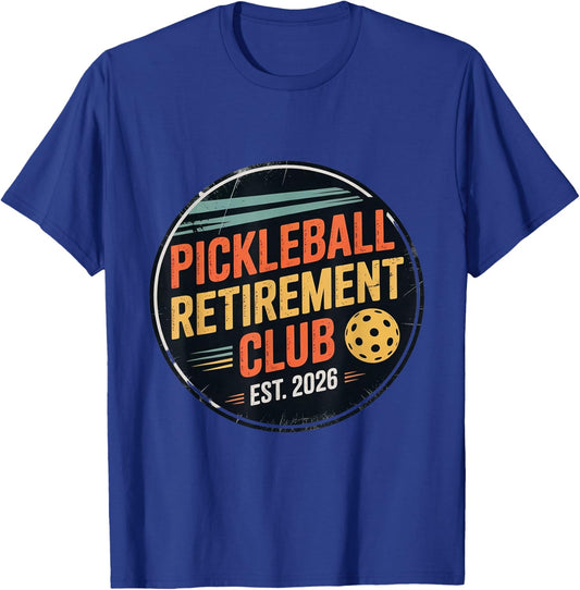 Pickleball Retirement Club Est 2026 - Retro Vintage T-Shirt - T-Shirt | Royal