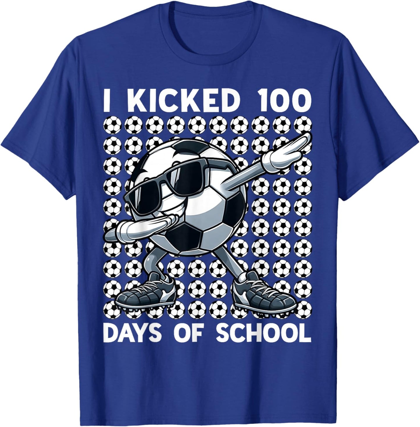 100 Days of School Soccer Dabbing 100th Day of School Boys T-Shirt - T-Shirt | Royal