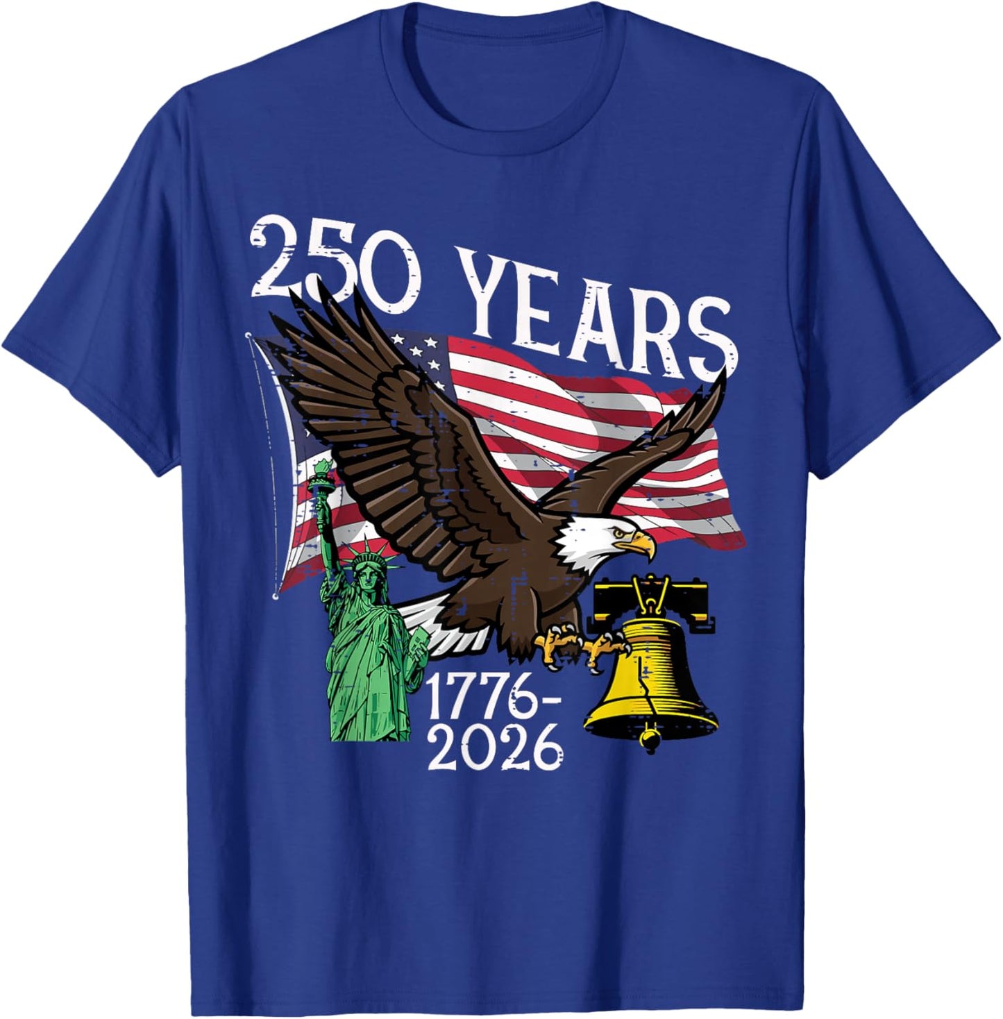 250 Years American 1776 2026 250th Anniversary USA Women Men T-Shirt - T-Shirt | Royal