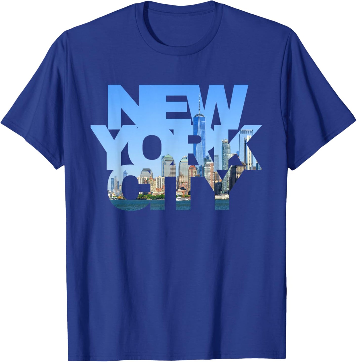 NEW YORK City Daytime Skyline Photograph T-Shirt - T-Shirt | Royal