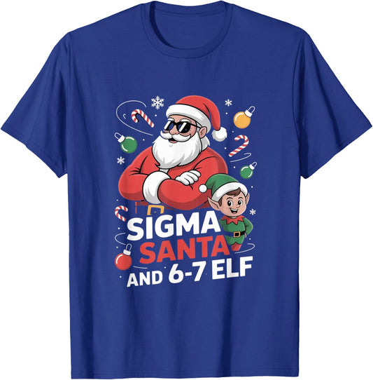 6-7 Christmas Ugly Sweater Six Seven Xmas 67 Meme Santa Elf T-Shirt - T-Shirt | Royal