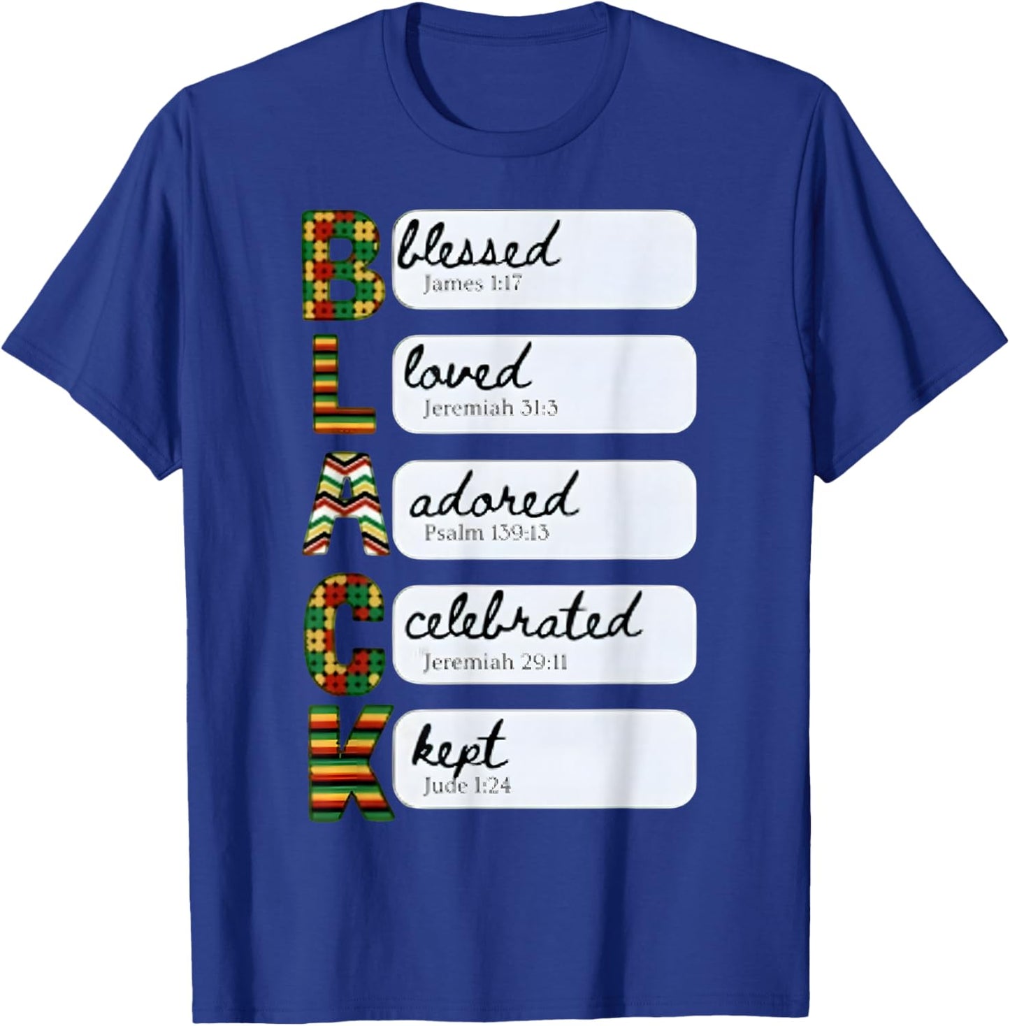 Black History Month Inspirational Christian Quotes Religious T-Shirt - T-Shirt | Royal
