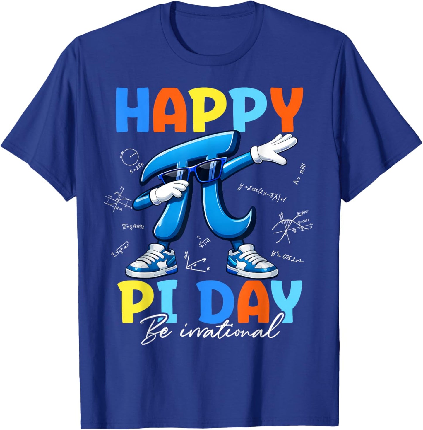 Happy Pi Day Funny Dabbing Pi Symbol Math Teachers Boys Kids T-Shirt - T-Shirt | Royal