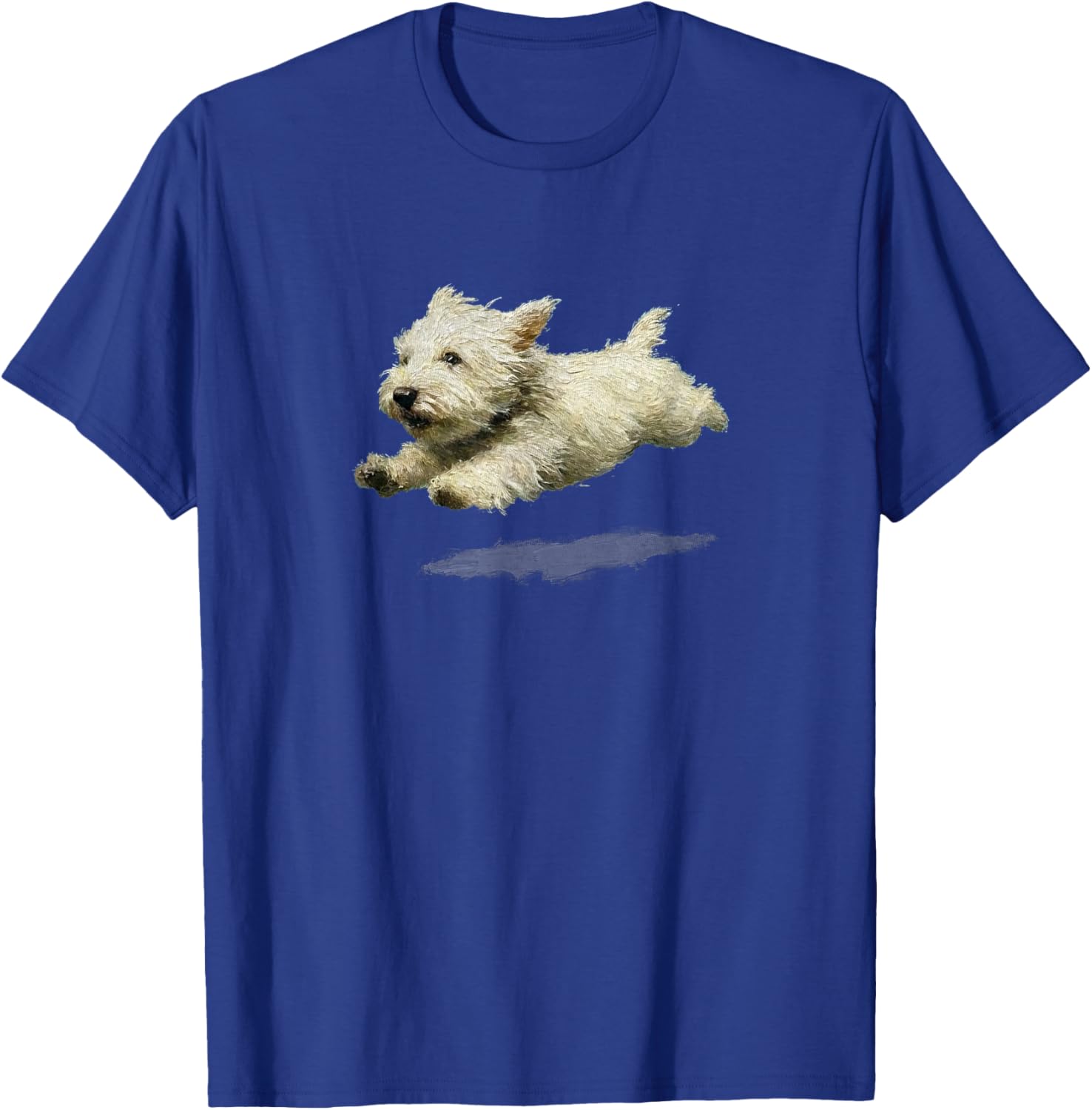 Funny Retro Cute Running Dog Art Print T-Shirt - T-Shirt | Royal