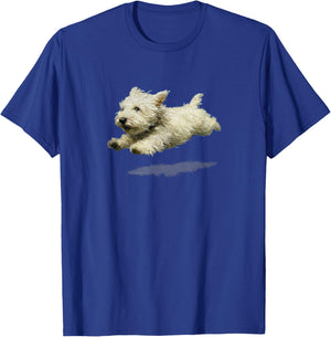 Funny Retro Cute Running Dog Art Print T-Shirt - T-Shirt | Royal