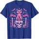 Cat Bat On Skull Halloween Costume Goth Women Girls Kids T-Shirt - T-Shirt | Royal